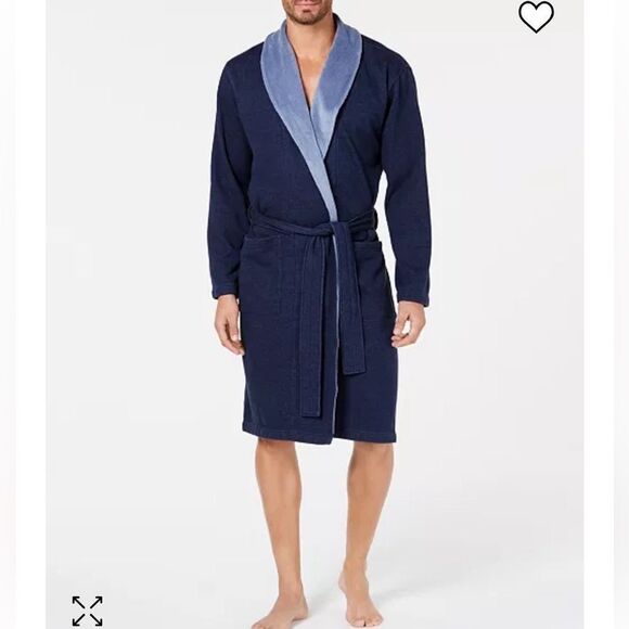 UGG Robinson Men's Navy and Light Blue Robe size XL/ XXL - Picture 3 of 14